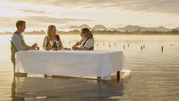 Oyster farm outdoor dining at Saffire Freycinet