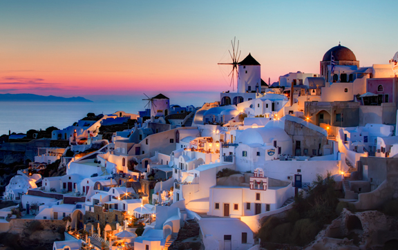 Luxury cruise, Santorini holiday